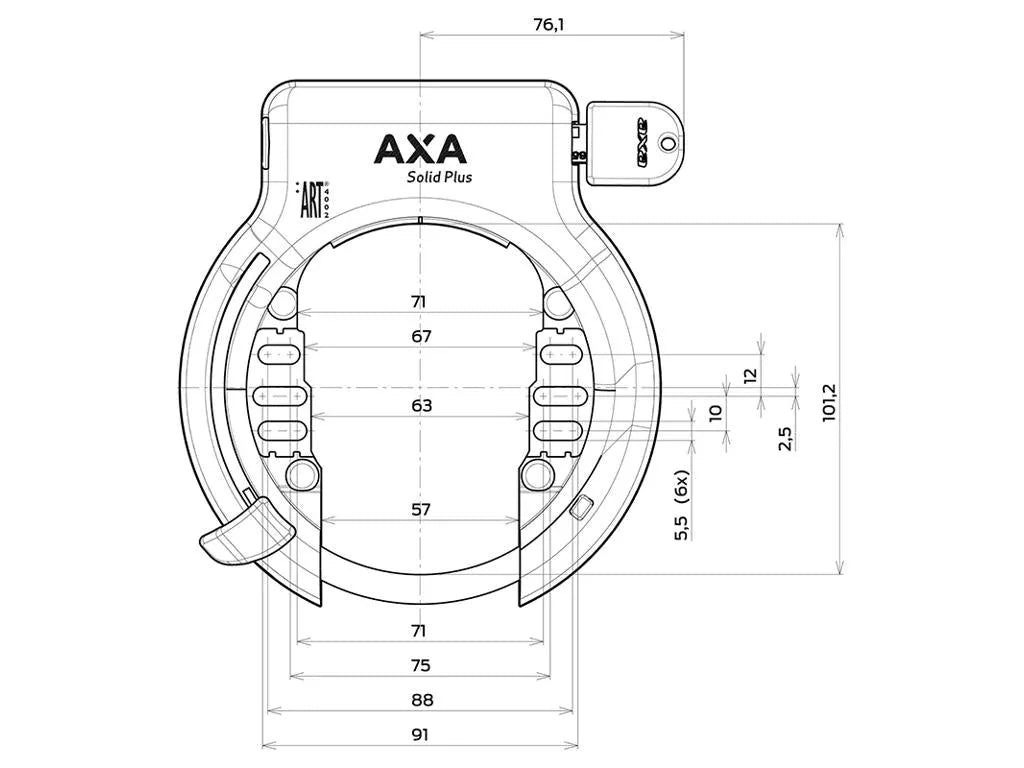 AXA Solid Plus Runkolukko, , , - Polku Cycle Store