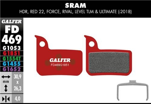Galfer Advanced Sram G1851 jarrupalat, , , - Polku Cycle Store