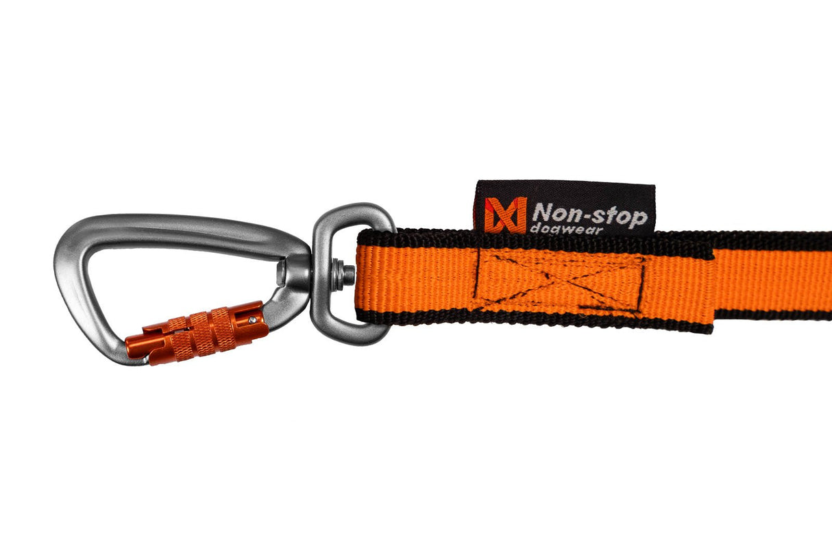 Non - stop dogwear Bungee leash, 2m, Black/Orange, - Polku Cycle Store