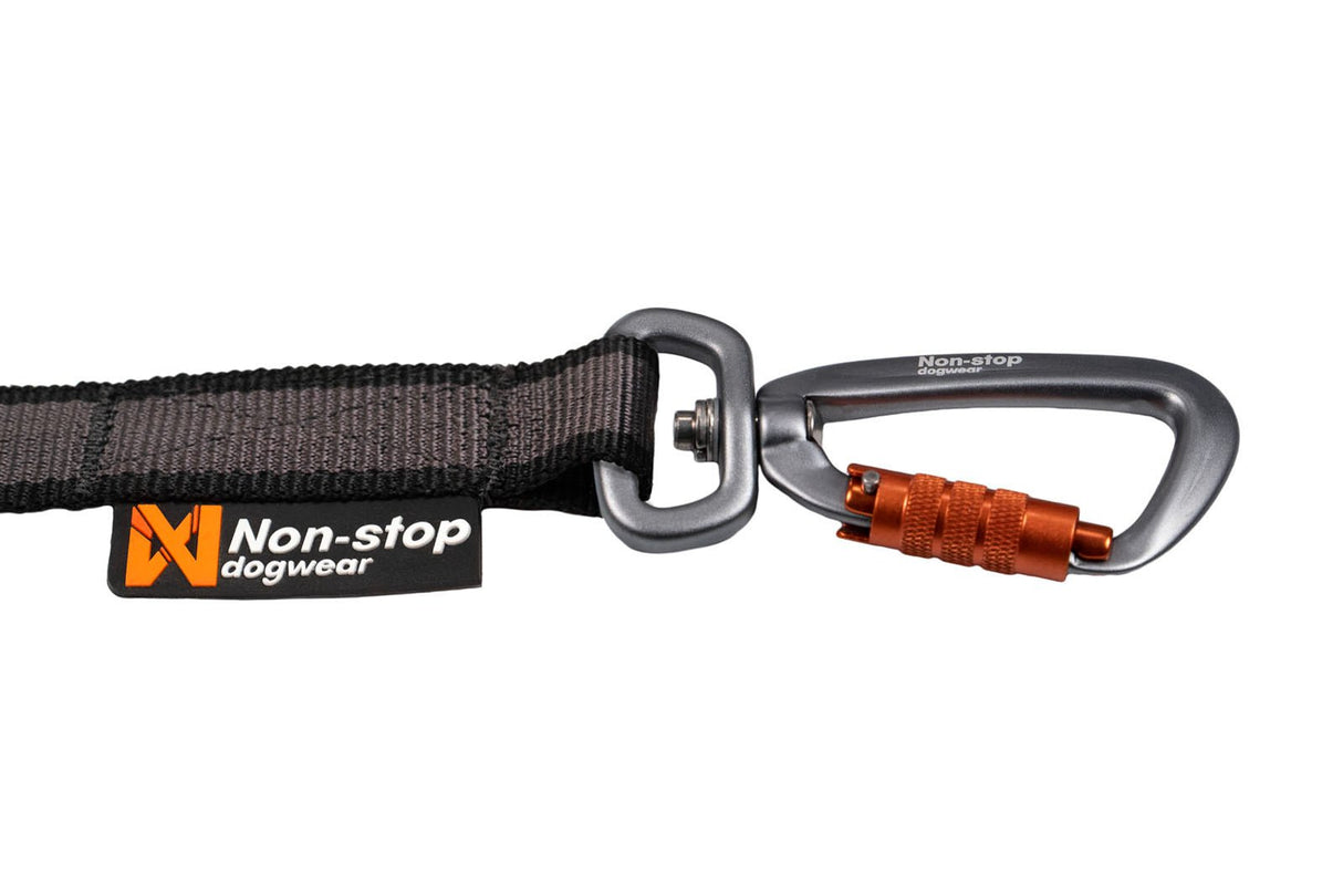 Non - stop dogwear Touring bungee leash, 2m/13mm, Black/Grey, - Polku Cycle Store
