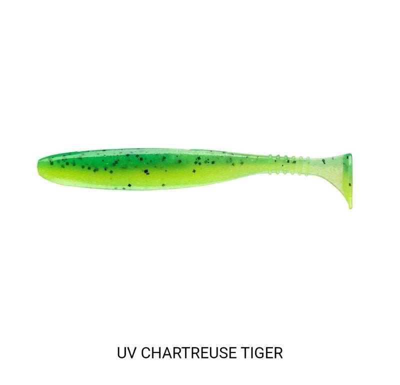 Daiwa Tournament D'Fin 3 tuumaa 10kpl, UV Chartreuse Tiger, , - Polku Cycle Store