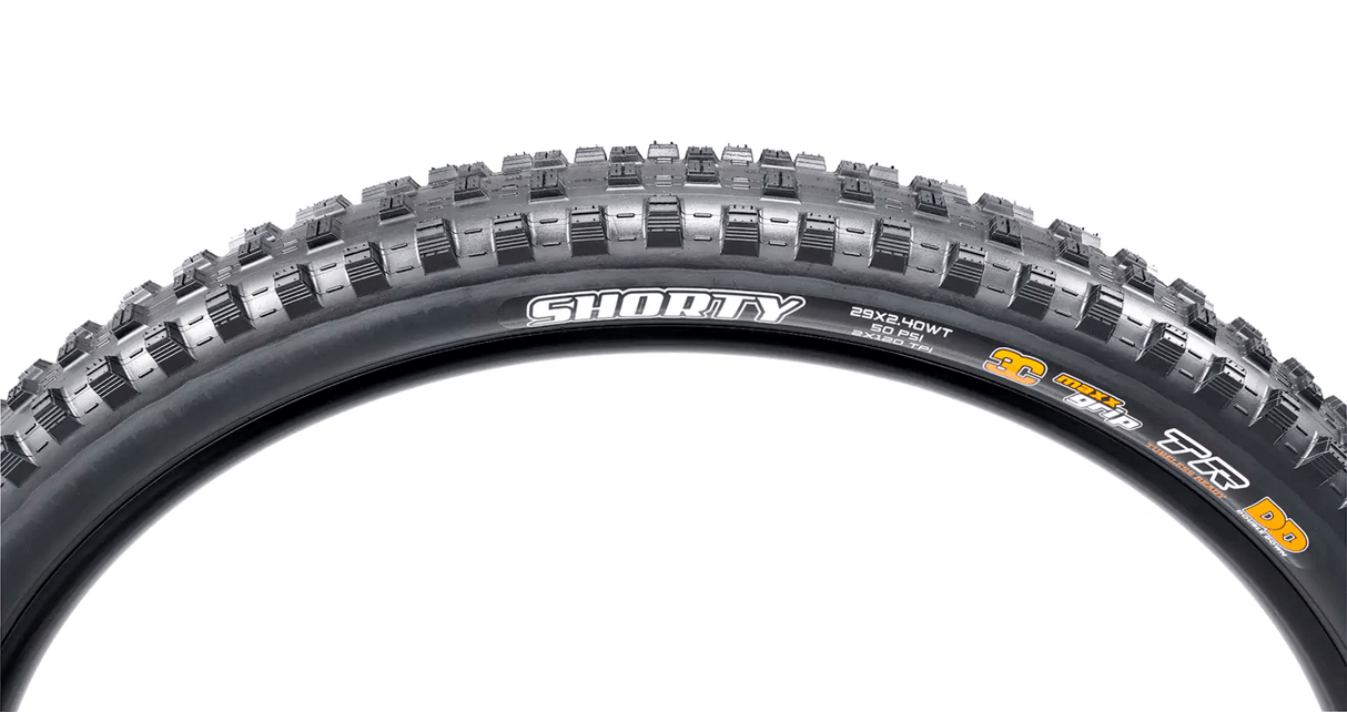 Maxxis Shorty EXO Gen II TR 3CT 60tpi 27.5x2.40WT Folding, 27.5", EXO/TR/3CT 60tpi, 61 - 584 - Polku Cycle Store